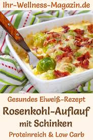 Rosenkohl Auflauf Mit Schinken Eiweissreiches Low Carb Rezept In 2020 Low Carb Abendess In 2020 Low Carb Abendessen Rezepte Abendessen Rezepte Kalorienarmer Auflauf