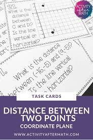 Distance Between Two Points Coordinate Plane Task Cards Task Cards Coordinate Plane Coordinates