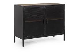 Our sideboards and buffets can revamp any modern australian decor, variety of oak or wooden options in buffet cabinets. Buffet Industriel En Metal Noir 2 Portes 1 Etagere Hellin