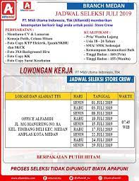 Maybe you would like to learn more about one of these? Lowongan Kerja Medan Terbaru Store Crew Di Alfamidi