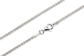 14k white gold wheat spiga solid link mens chain 2 mm. 16 Inch 18ct White Gold Spiga Chain Necklace 0371 Newburysonline