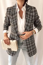 Ekose Tuvit Blazer Ceket Blazer Ceket Ekose Kadin Ceketleri