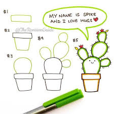 How to draw a cactus flower step by step: 30 Super Cute How To Doodles For Your Bullet Journal Bullet Journal Doodles Doodle Lettering Journal Doodles