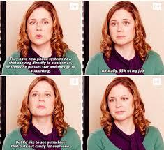 When She Faced The Fact That The Machines Are Taking Over The Office Show Office Jokes The Office