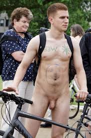 World Naked Bike Ride guy - Dicks Outdoors