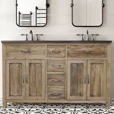 Wood, sinks, faucets, pump faucets, bathroom cabinet, farmhouse bathroom sink, copper sink, copper sinks, wooden bathroom cabinte, finished bathroom cabinet, bathroom vanity, double bathroom vanity, made in the usa. Foundry Select Shuman 60 Double Bathroom Vanity Set Wayfair