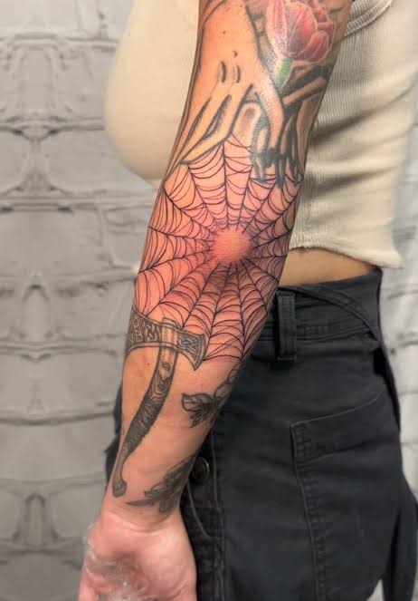 Intricate Fineline Spiderweb Tattoo | Tattoo Artist Showcase