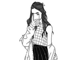 Black And White Mirror Selfie Drawing Pin On Art