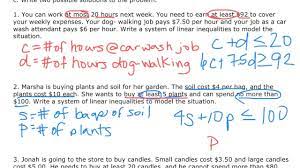 Systems Of Inequalities Word Problems 2 Youtube