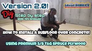 Subfloor over concrete basement floor. How To Install A Subfloor Over Concrete Version 2 0 Youtube