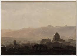 Pierre Henri De Valenciennes Rome Maisons Dominees Par Un Dome Valenciennes Peinture Rome