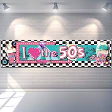 50's party banner i love the 50's banner 1950s rock and roll theme party decorations photo booth backdrop wall background 50s party decoration baby shower birthday party supplies, 70.8 x 15.7 inch. Buy 50 S Party Banner I Love The 50 S Banner 1950s Rock And Roll Theme Party Decorations Photo Booth Backdrop Wall Background 50s Party Decoration Baby Shower Birthday Party Supplies 70 8 X 15 7