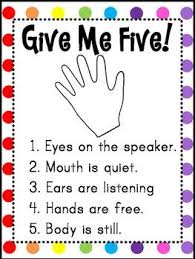Give Me Five Poster Freebie Classroom Management Techniques Classroom Behavior Management Teaching