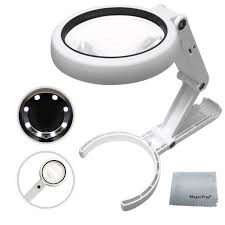 Magnifying Glass With 8 Led Lights Handsfree Magnifier 5x 11x Dual Magnification Lens Gentle Bright Light Settings Ideal For Reading Books Jewlery Coins Craft Hobbies Walmart Com Walmart Com
