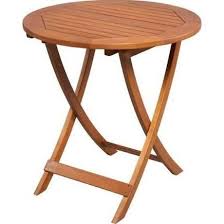 Hampton Bay Adelaide 27 In Eucalyptus Round Folding Patio Bistro Table Yard And Garden Outdoor Folding Table Aluminum Table Dining Arm Chair