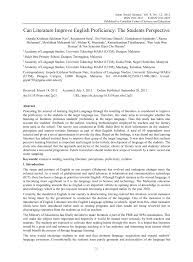 So this part of the results we have done. Pdf Can Literature Improve English Proficiency The Students Perspective