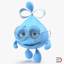 Water Droplet Cartoon Lady Character Rigged 3d Model In 2020 Water Droplets Character Rigging Droplets