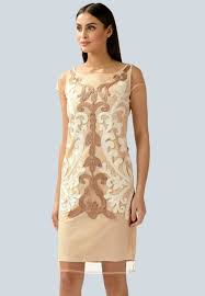 Alba moda strandkleid aus elastischer rippware. Alba Moda Cocktailkleid Festliches Kleid Beige Zalando De