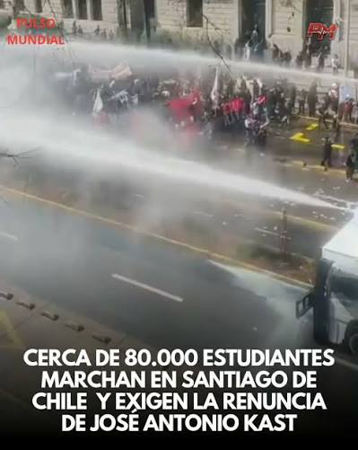 📺 Estas imagenes dieron la vuelta al mundo y asi lo informan: Presidente de Chile Jose Antonio Kast enfrenta la primera marcha masiva a los tres meses de llegar al poder: “Para