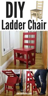 How To Make A Diy Ladder Chair Free Plans Saws On Skates Diy Ladder Ladder Chair Diy Chair
