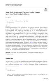 Check spelling or type a new query. Https Www Ku De Fileadmin 160124 Vosen 2021 Social Media Screening And Procedural Justice Towards Fairer Use Of Social Media In Selection Pdf