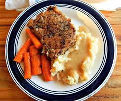 Tender pork chops seared and cooked in the instant pot® with a delicious bacon mushroom cream sauce. Instant Pot Pork Chop One Pot Meal Frugal Hausfrau