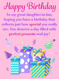 Birthday Card Sentiments For Daughter In Law Perfect Presents Happy Birthday Card For Daughter In Law Birthday Greeting Cards By Davia Happy Birthday Cards Happy Birthday Pictures Birthday Greetings