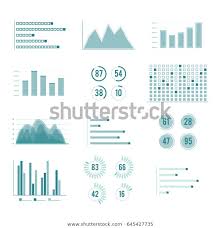 vector charts graphs line illustration set stock vector