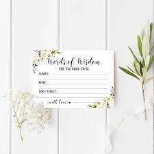 Words Of Wisdom For The Bride To Be Bridal Shower Advice Card Etsy Bridal Shower Advice Cards Wedding Advice Cards Bridal Shower Advice
