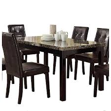 Mid century & classic styles. Benzarabenzara Brown Dining Table Faux Marble With Brown Wood Base Bm171261 Dailymail