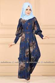 Modaselvim Tulum Desenli Balon Kol Tulum 2206ms212 Indigo Moda Stilleri Tulum Giyim