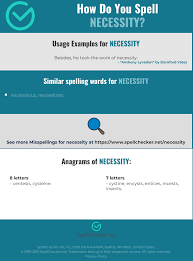 Correct Spelling For Necessity Infographic Spellchecker Net