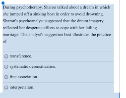 during psychotherapy, sharon talked