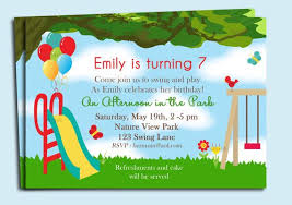 Printable Birthday Activities For Kids Park Playground Birthday Invitation Printable Or Printed With Free Shipping Under The Oaks Birthday Party At Park Printable Birthday Invitations Park Birthday