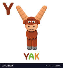 Y Is For Yak Letter Y Yak Cute Animal Alphabet Vector Image On Vectorstock In 2020 Animal Alphabet Funny Illustration Alphabet