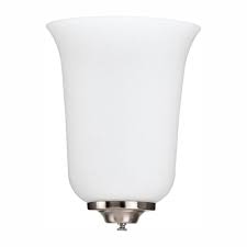 The sea gull lighting stirling one light wall sconce in chrome provides abundant light for your bath vanity, while adding a layer of today's style to your interior design. Sea Gull Lighting Ada Wall Sconces 1 Light Brushed Nickel Sconce With Led Bulb 49119en3 962 The Home Depot