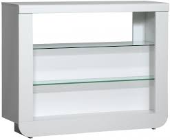 Vous disposez d'une armoire avec une porte vitrée. Salon Meuble Bar Blanc Laque Comforium