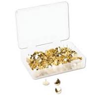 Fashion Metal Thumbtacks, Metal, Gold, 0.38", 200/Pack