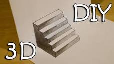 DIY 3D Stairs - How To Draw Easy 3D Stairs Optical Illusion - YouTube