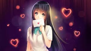 1366x768 Anime Girl In Love With Love Letter 1366x768 Resolution ...