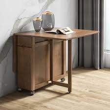 It comes with stunning and appealing wood construction that turns your small apartment truly elegant. Wogou All Solid Wood Folding Dining Table Small Apartment Movable Dining Table And Chair Combination Furniture