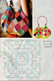 que linda cartera patron y molde 編み物 モチーフ かぎ針編みのハンドバッグ 編み物