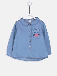 kiz bebek jean gomlek 9s2967z1 507 lc waikiki cocuk kiyafetleri elbise gomlek
