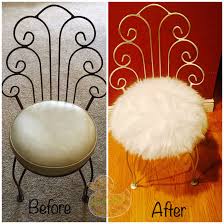 Usually ships within 2 to 3 days. Easy Diy Recovered Vanity Chair In Fuzzy Fluffy Faux Fur Vanity Chair Diy Chair Diy Furniture