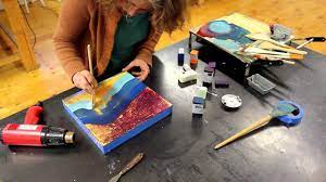 Learn this and more in this free online art lesson about encaustic wax. Encaustic Painting Demo With R F Youtube