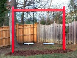 If you buy the right size of wood posts, you don't even have to cut them down, which also saves a ton of time. How To Make A Diy Swing Set Hgtv