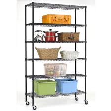 Metal kitchen shelves with wheels. Heavy Duty 6 Shelf Adjustable Metal Shelving Rack With Casters Black 48 X 18 X 78 Inches Overstock 29084464