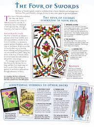 So the six of cups will tell of deep emotions, that have passed the depths of pain and fear and therefore will enjoy the pleasures of harmony and devotion more than ever before. The Four Of Swords Tarot Book Tarot Meanings Tarot Card Meanings
