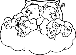 Nice Care Bears Sleeping Bed Coloring Page Plant And Animal Cells Preschool Themes Wristband Template