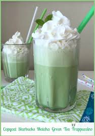 The drink is topped with vanilla whipped cream. Copycat Starbucks Matcha Frappuccino Pams Daily Dish